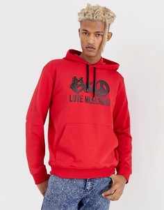 Худи с логотипом Love Moschino - Красный