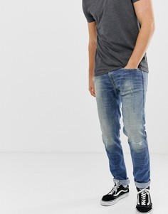 Выбеленные джинсы слим с эффектом 10-летней состаренности Replay Anbass - Синий