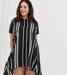 Платье в полоску и горошек AX Paris Plus - Черный