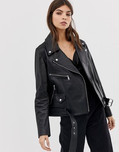Классическая байкерская куртка Lab Leather - Черный