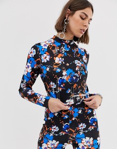 Топ с цветочным принтом и корсетом COLLUSION - Мульти