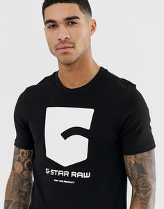 Черная футболка с большим логотипом G-Star - Черный