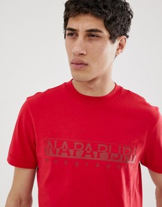 Красная футболка с однотонным логотипом Napapijri Sevora - Красный