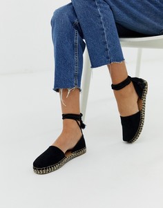 Замшевые эспадрильи с завязками TOMS - Черный