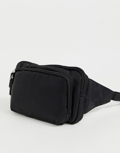 Черная сумка-кошелек на пояс с молнией New Look - Черный