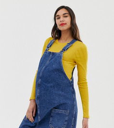 Синее платье-сарафан с пряжкой New Look Maternity - Синий