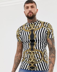 Обтягивающая футболка с принтом змей Hermano - Черный