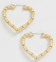 Серьги в форме сердечка с эффектом бамбука Liars & Lovers - Коричневый