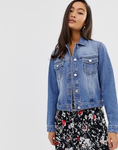 Выбеленная укороченная джинсовая куртка Miss Selfridge - Синий