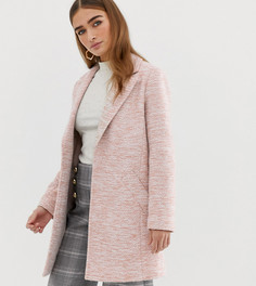 Фактурное приталенное пальто ASOS DESIGN Petite - Розовый