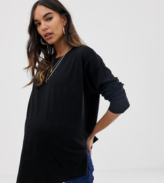 Черный oversize-лонгслив из органического хлопка ASOS DESIGN Maternity - Черный