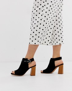 Кожаные ботинки с открытым носом ASOS DESIGN Hacienda - Черный