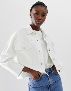 Белая джинсовая куртка Weekday - Кремовый