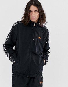 Черная спортивная куртка с полосками по бокам и логотипом ellesse Melfi - Черный
