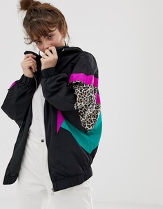 Ветровка колор блок с леопардовым принтом Pull&Bear - Мульти