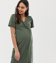 Платье миди с перекрученной отделкой для беременных Mamalicious - Темно-синий Mama.Licious