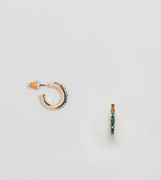 Небольшие серьги-кольца с радужной отделкой Accessorize - Мульти