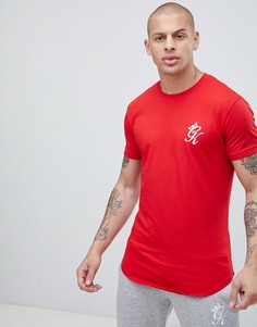 Красная обтягивающая футболка с логотипом Gym King - Красный