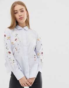 Рубашка с цветочной вышивкой Blank NYC In Bloom - Белый