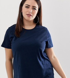 Темно-синяя футболка с круглым вырезом ASOS DESIGN Curve - Темно-синий