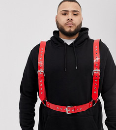 Красная лакированная сбруя-бандаж из искусственной кожи ASOS DESIGN Plus - Красный
