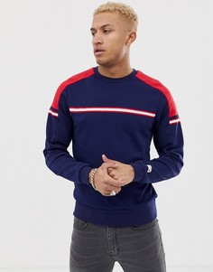 Темно-синий свитшот в стиле колор блок New Balance - Темно-синий