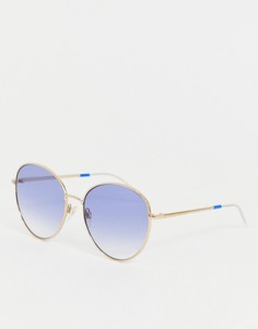 Синие круглые солнцезащитные очки Tommy Hilfiger - Синий