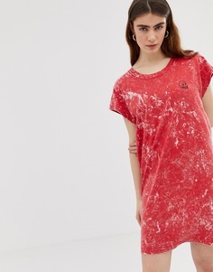 Платье-футболка из органического хлопка с принтом тай-дай Cheap Monday - Красный