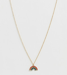 Золотистое ожерелье-цепочка с подвеской в виде радуги Monki - Мульти