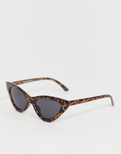 Черепаховые солнцезащитные очки кошачий глаз Monki - Коричневый