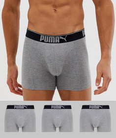 3 серых боксеров Puma - Серый