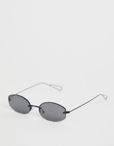 Черные солнцезащитные очки в металлической оправе Weekday - Черный