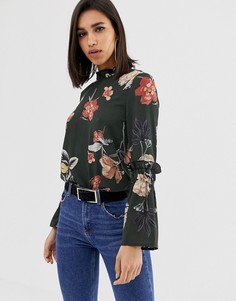 Блузка с цветочным принтом AX Paris - Зеленый