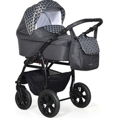 Коляска 2 в 1 Indigo CHARLOTTE 18 Ch 38 (черный+черный узор)