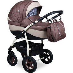 Коляска 2 в 1 Indigo CAMILA 18 Len CL 25 (коричневый+бежевый)