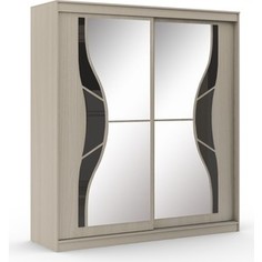 Шкаф-купе Атлант Оскар 11-2 ясень шимо светлый/черное стекло