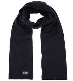 Синий хлопковый шарф Armani Exchange