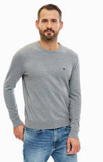 Хлопковый джемпер серого цвета Calvin Klein