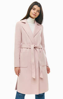 Полушерстяное розовое пальто с накладными карманами Michael Kors