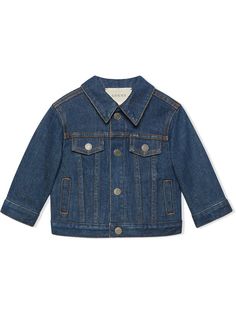 Gucci Kids джинсовая куртка с логотипом Gucci