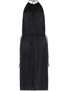 Helmut Lang платье с вырезом халтер и сборками
