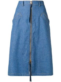 Agnona джинсовая юбка мини на молнии спереди