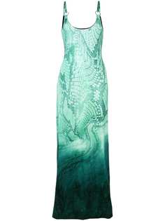 Just Cavalli платье макси с эффектом змеиной кожи