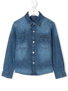 Calvin Klein Kids джинсовая рубашка с длинными рукавами