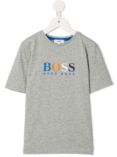 Boss Kids футболка с принтом логотипа