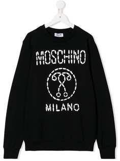 Moschino Kids толстовка с нашивкой-логотипом