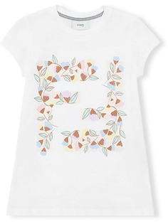 Fendi Kids футболка с цветочным принтом FF