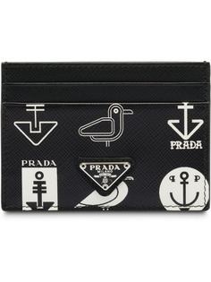 Prada картхолдер из сафьяновой кожи с принтом