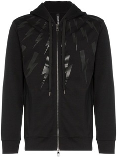 Neil Barrett толстовка с капюшоном и принтом молнии