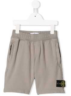 Stone Island Junior шорты с нашивкой-логотипом
